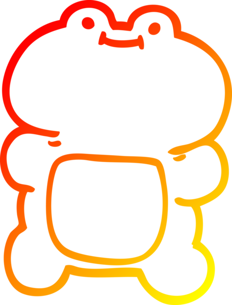 Bir insan tarafından çizilmiş bir kurbağanın sıcak çizgi çizimi