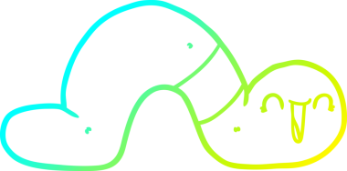 Bir insan tarafından çizilmiş solucanın soğuk çizgi çizimi.