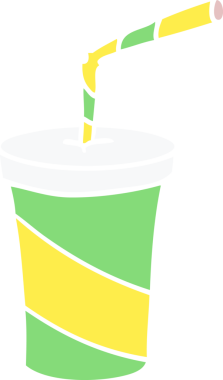 Bir insan tarafından çizilmiş el çizimi fast food içeceği karikatürü.