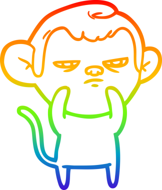 gökkuşağı gradyan çizgi çizimi bir insan tarafından çizilmiş bir maymun