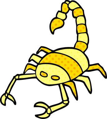 Bir insan tarafından çizilmiş bir akrebin karalaması.