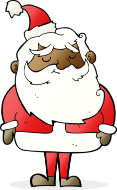 Bir insan tarafından çizilmiş Noel Baba çizgi filmi.