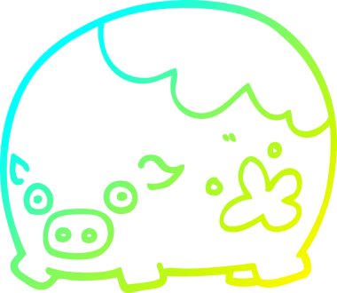 Bir insan tarafından çizilmiş pis bir domuzun soğuk çizgi çizimi.