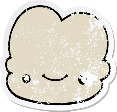 Bir insan tarafından çizilmiş karikatür bulutunun sıkıntılı çıkartması.