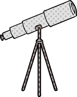 bir insan tarafından çizilmiş bir teleskop.