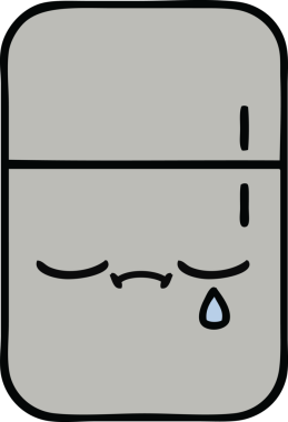 Bir insan tarafından çizilmiş buz dolabı karikatürü.