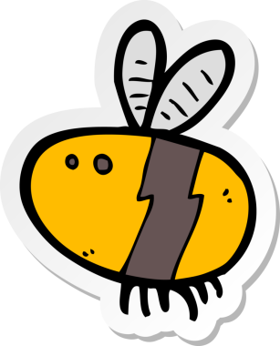 Bir insan tarafından çizilmiş çizgi film etiketi.