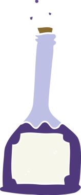 Bir insan tarafından çizilmiş sihirli iksir.