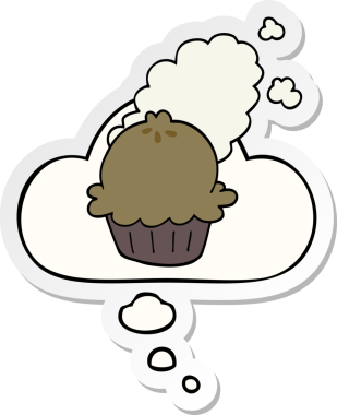 Düşünce baloncuklu tatlı çizgi film turtası insan tarafından çizilmiş bir çıkartma gibi.