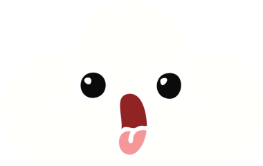 Bir insan tarafından çizilmiş bir bulutun düz renk retro karikatürü