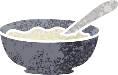 Retro illüstrasyon tarzı, bir insan tarafından çizilmiş lapa tabağı.