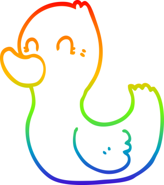 Bir insan tarafından çizilmiş bir ördeğin çizimi.