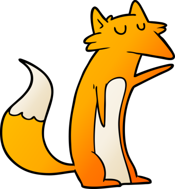 bir insan tarafından çizilmiş tilki çizgi filmi