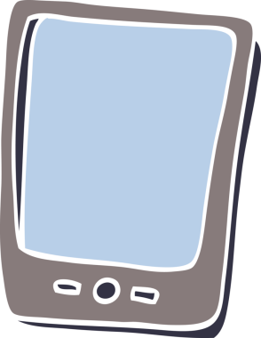 bir insan tarafından çizilmiş modern bir cep telefonu.