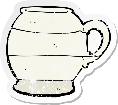 Bir insan tarafından çizilmiş eski tarz bir karikatürün gerilimli çıkartması.