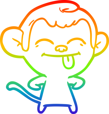 gökkuşağı gradyan çizimi bir insan tarafından çizilmiş komik bir çizgi maymun