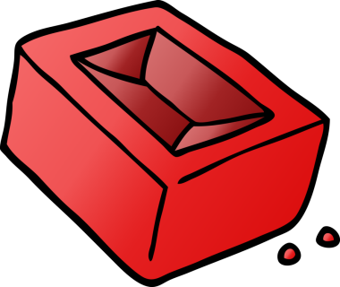 Bir insan tarafından çizilmiş kırmızı bir tuğla karalaması.