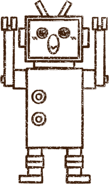 Bir insan tarafından çizilen Çılgın Robot Kömürü