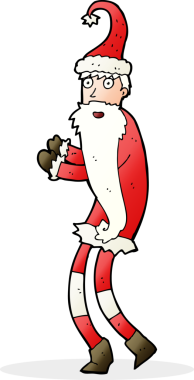 Bir insan tarafından çizilmiş Noel Baba çizgi filmi.