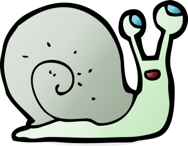 bir insan tarafından çizilmiş karikatür salyangozu