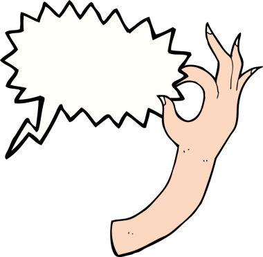 bir insan tarafından çizilmiş konuşma baloncuklu çizgi el sembolü