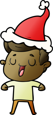 Bir insan tarafından çizilmiş Noel Baba şapkası giymiş bir adamın gradyan çizimi.