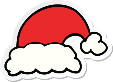 Bir insan tarafından çizilmiş bir karikatür Noel şapkasının çıkartması.