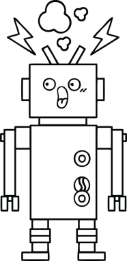 Bir insan tarafından çizilmiş robot çizimi