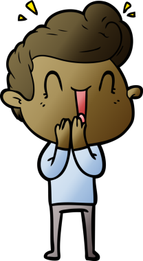 Bir insan tarafından çizilmiş heyecanlı bir çizgi film.