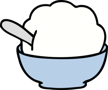 Bir insan tarafından çizilmiş tuhaf bir çizgi film dondurma kasesi.