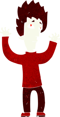 Bir insan tarafından çizilmiş vampir çizgi filmi.