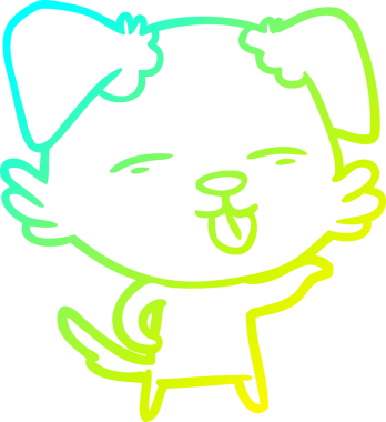 Bir insan tarafından çizilmiş bir çizgi film köpeğinin soğuk çizgi çizimi.