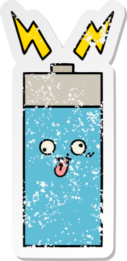 Bir insan tarafından çizilmiş şirin bir karikatür bataryasının sıkıntılı çıkartması.