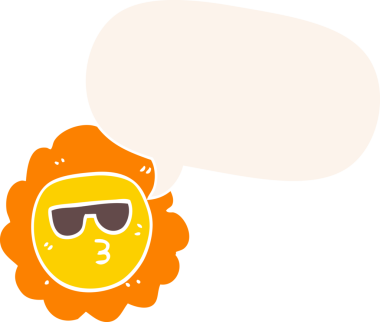 bir insan tarafından çizilmiş, konuşma baloncuklu ayçiçeği karikatürü