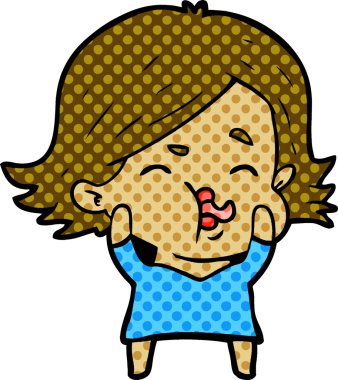 Bir insan tarafından çizilen karikatür kızı.