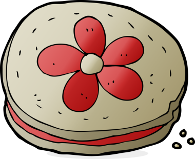 Bir insan tarafından çizilmiş çizgi film bisküvisi