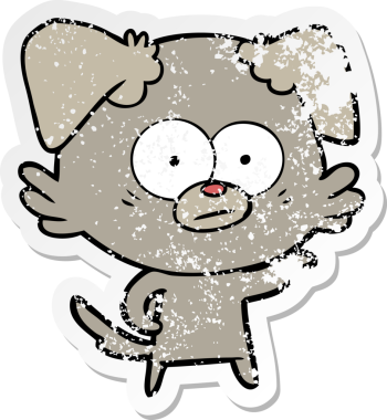 Bir insan tarafından çizilmiş sinirli bir köpek karikatürü.