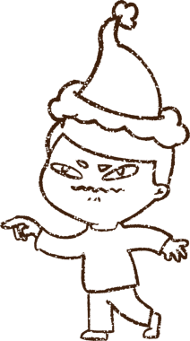 Bir insan tarafından çizilmiş Noel Adamı Kömürü