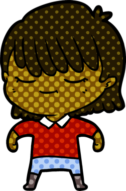 Bir insan tarafından çizilmiş karikatür kadın.