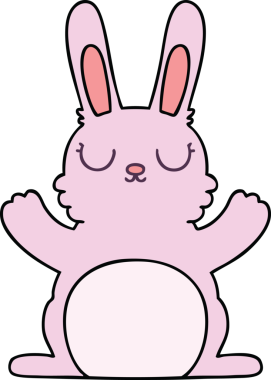 Bir insan tarafından çizilmiş garip çizgi film tavşanı.