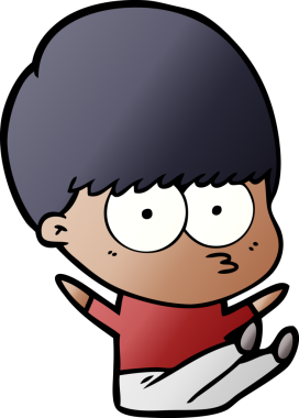 Bir insan tarafından çizilmiş sinirli çizgi film çocuğu.