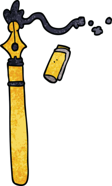 Bir insan tarafından çizilmiş karikatür dolmakalemi.