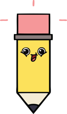 Bir insan tarafından çizilmiş sevimli bir kalem karikatürü.