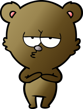 Bir insan tarafından çizilmiş sıkılmış ayı çizgi filmi