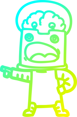 Bir insan tarafından çizilmiş soğuk gradyan robot çizimi