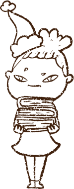 Bir insan tarafından çizilen Noel Kadını Kömür Çizimi