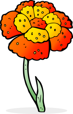 Bir insan tarafından çizilmiş karikatür çiçeği