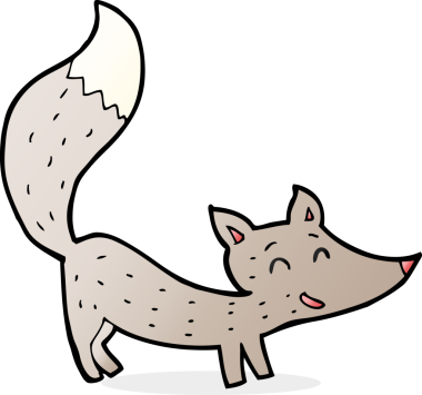 Bir insan tarafından çizilmiş küçük bir kurt.