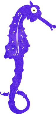 bir insan tarafından çizilmiş karton deniz atı.