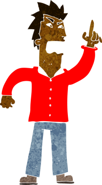 Çizgi filmdeki kızgın adam bir insan tarafından çizildi.